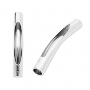 Stainless steel beads tube Silver