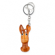 Leather keychain lobster "I'm fresh" Burnt Orange-Sand Beige-Black-White