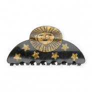 Hair accessories hair claw sun with stars Pearl Shine Black-Pearl Shine Gold