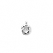 DQ&reg; European metal charms shell Antiek Zilver (Nikkelvrij)