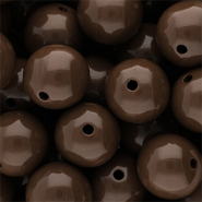 18 mm DQ acrylic beads shiny Cappuccino Brown 19-1220 TCX