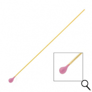 BY31&reg; Stainless steel findings headpins with ball 70mm Gold-Lavender Purple