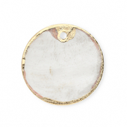 Shell pendants specials round Off White-Gold