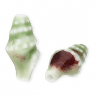 Beads ceramic whelk Light Green-Brown