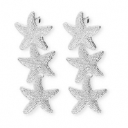 Trendy earrings&nbsp;/&nbsp;earpins starfish with stainless steel post Silver