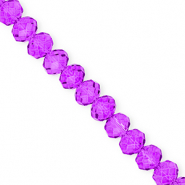 Top faceted beads 8x6mm disc Grape Purple