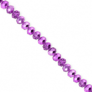 Top faceted beads 4x3mm disc Purple-Pearl Shine Coating