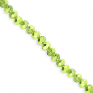 Top faceted beads 4x3mm disc Green-Pearl Shine Coating