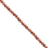 Top faceted beads 3x2mm disc Rose Gold-Pearl Shine Coating