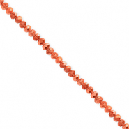 Top faceted beads 3x2mm disc Coral Orange-Pearl Shine Coating