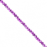 Top faceted beads 3x2mm disc Purple-Pearl Shine Coating