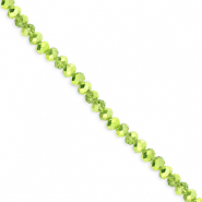 Top faceted beads 3x2mm disc Green-Pearl Shine Coating