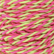 Coloured elastic cord 2.5mm Neon Pink-Neon Yellow