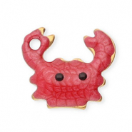 Stainless steel charms crab Gold-Red-Black