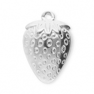Stainless steel charms strawberry Silver