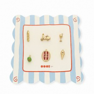 BY31® Eco-brass metal charms assorted value pack (6 pcs) Gold-Olive Green-Light Pink-Red