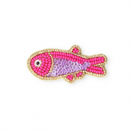 Brooches fish Gold-Neon Azalea Pink-Purple
