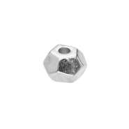 DQ European metal beads hexagon Antique Silver (Nickelfree)