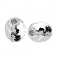 DQ European metal beads egg-shaped Antique Silver (Nickelfree)