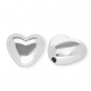 Acrylic beads heart Silver
