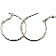DQ European metal findings creole earrings 25mm Silver 