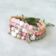 Inspirational Sets Cheerful ceramic bead bracelets