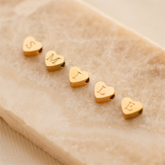 NEW New in! stainless steel heart letter beads