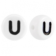 Acrylic letterbeads letter U White