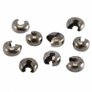 DQ European metal gunmetal / silver anthracite end caps Check out our Designer Quality European metal findings in gunmetal / silver anthracite