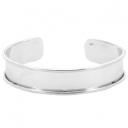DQ metal bracelet base (for 10mm cord/leather) Silver (nickel free)