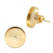 Polaris steel earrings setting for cabochon 12mm Gold