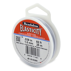 Beadalon Elastic Stringing Wire 1.0mm 25 metre Satin Silver