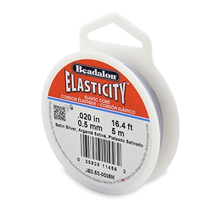 Beadalon Elastic Stringing Wire 0.5mm 5 metre Satin Silver