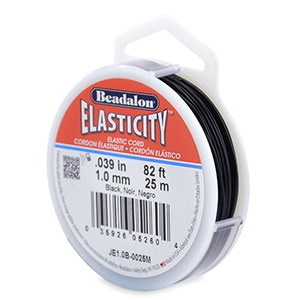 Beadalon Elastic Stringing Wire 1.0mm 25 metre Black