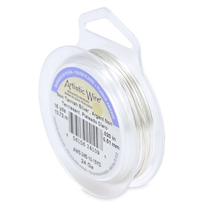 24 Gauge Artistic Wire Silver Plated Tarnish Resistant Silver
