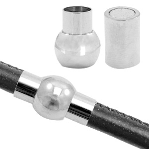 Stainless Steel findings magnetic clasp &Oslash;6mm Antique Silver