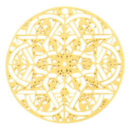 Bohemian charms round mandala Gold (nickel free)