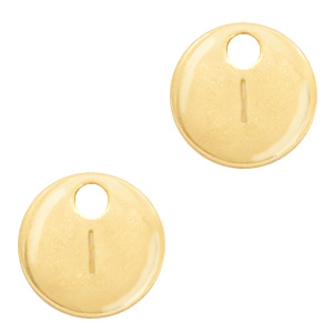 Metal charms initial I Gold (nickel free)