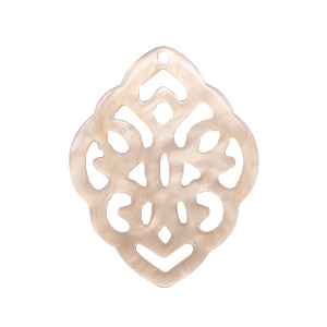 Resin pendants rhombus baroque Light Semolina Beige