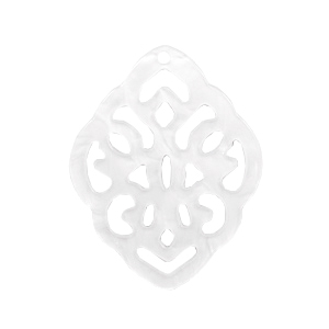 Resin pendants rhombus baroque Bright White