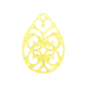 Resin pendants drop baroque Sunshine Yellow