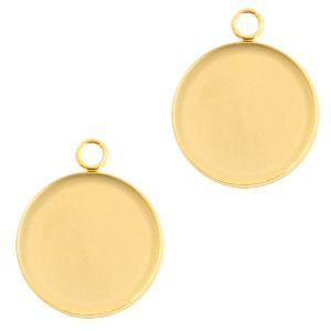 Stainless Steel findings setting for 20mm cabochon Gold