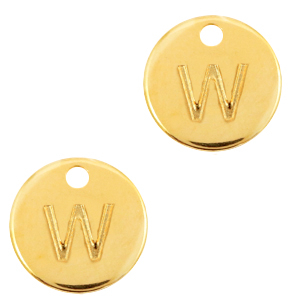 DQ European metal charms initial W Gold (nickel free)