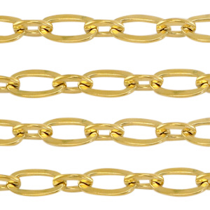 Stainless Steel findings belcher chain anchor cable links Gold