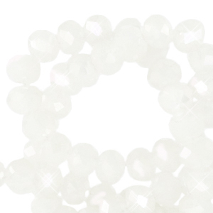 Top faceted beads 4x3mm disc Crystal-Pearl Shine Coating