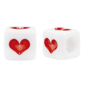 Acrylic beads summer White-Red