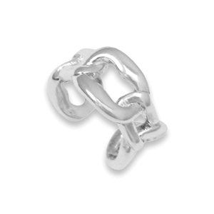 Brass TQ metal ear cuff Silver