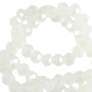 Top faceted beads 6x4mm disc Milky crystal-Pearl Shine Coating