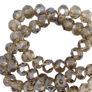 Top faceted beads 3x2mm disc Light Topaz-Top Shine Coating