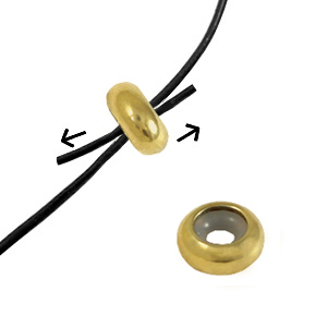 Stainless steel findings smart stopper bead 7x3.5mm Gold